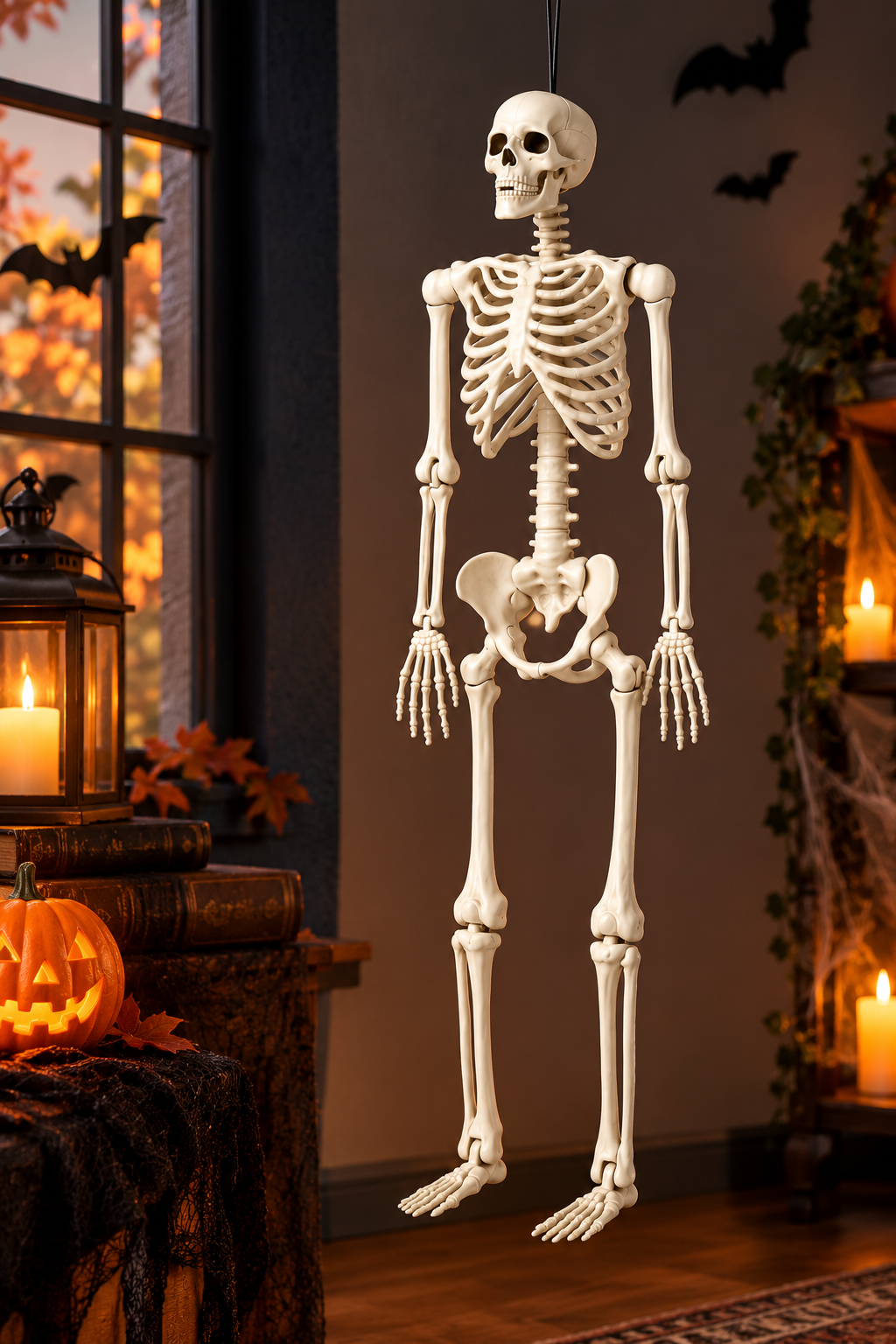 60" Poseable Lifesize Skeleton Halloween Decorative Prop
